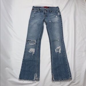 Hollister Light Blue Distressed Flare Jeans